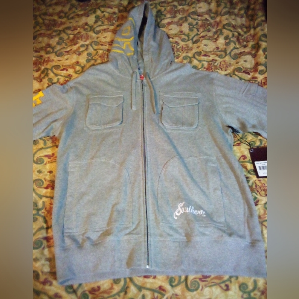 Southern University Jaguars HBCU New Era Distressed Hoodie Jacket Men's XL Gray